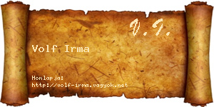 Volf Irma névjegykártya
